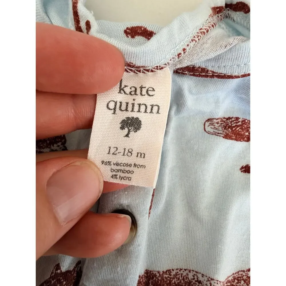 Kate Quinn Organic Bamboo Fox Print Baby Bodysuit